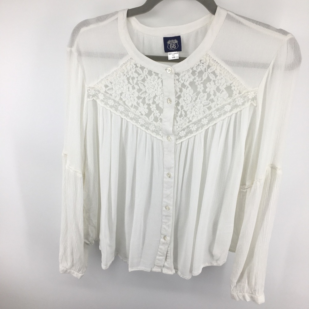 Route 66 Button Down Lace Shirt
